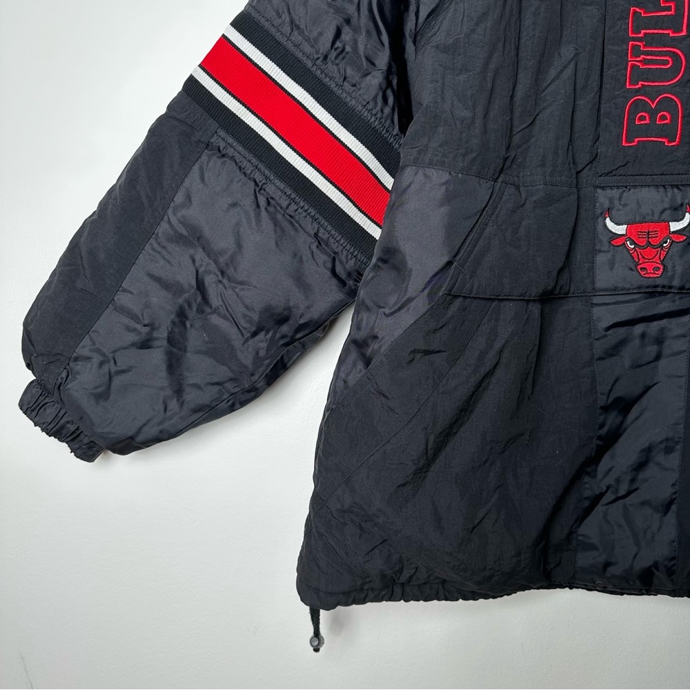 Vintage 90’s Chicago Bulls 1/4 Zip Pullover Embroidered Starter Jacket - Picture 6 of 15